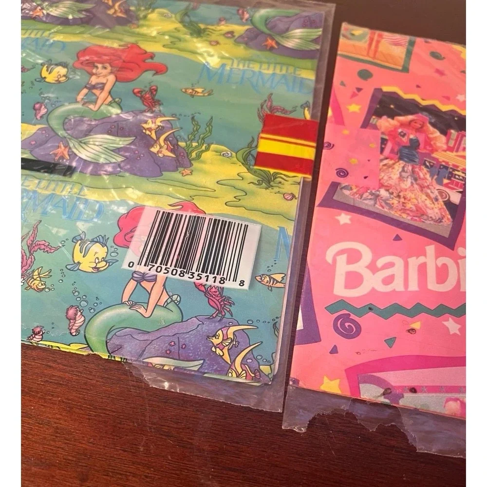 Vintage‎ Barbie and The Little Mermaid Cleo Gift Wrapping Paper
